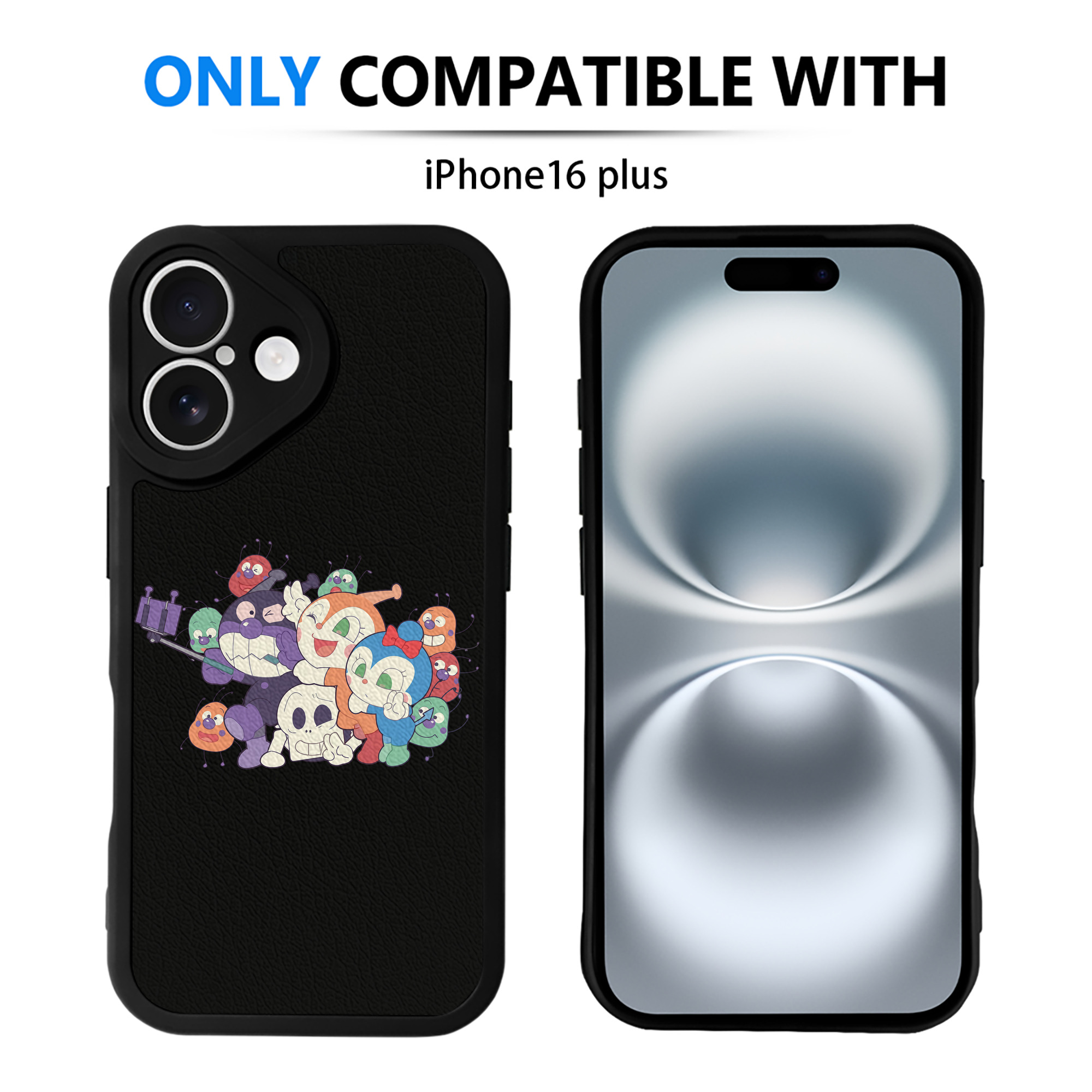 （画像用） アンパンマン Anpanman 【iPhone 16シリーズ対応】シリコンスマホケース（レザー調） 材質：シリコン